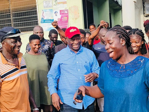 Emmanuel Armah Kofi Buah with his supporters