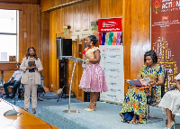 Mercy Yaa Boatemaa Appiah, National Gender Commissioner of GRASAG [C], speaking at the event