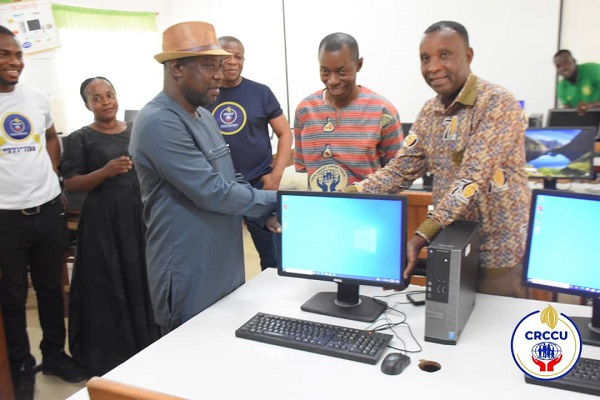 Dr. George Akumfi Ameyaw Board Chairman presenting the items on behalf of CRCCU