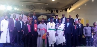 Youth and Sports Minister (Middle) together with members of the clergy at the youth conference