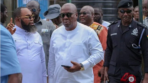 Former President Mahama arriving at the Sekondi Methodist Park for the service