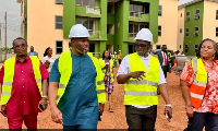 Gilbert Adjei (2nd from left) with Prosper Hoetu (2nd from right) during the inspection