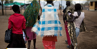 A picture a some displaced South Sudanese