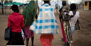 A picture a some displaced South Sudanese