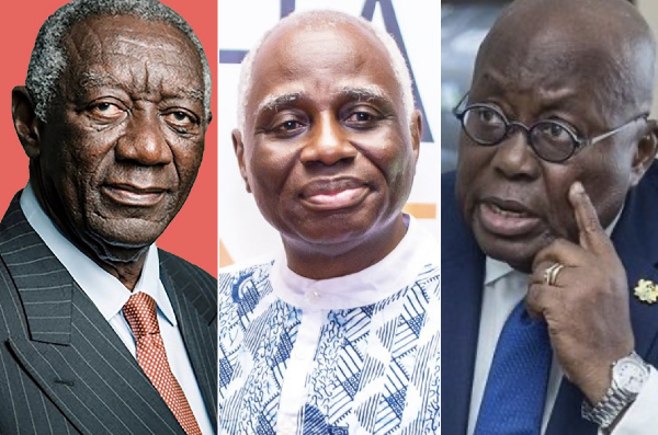 Tsatsu Tsikata (M) has made some accusations against former presidents Kufuor (L) and Akufo-Addo (R)