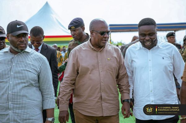 President Mahama engaging with people in the Volta Region