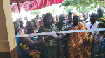 Adehyehene of Akuapem Awhirase hands over new 3-unit classroom block to Marfokrom DA JHS