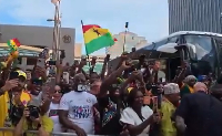 Ghanaian fans in the US cheering on the Black Stars