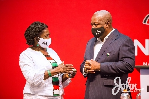 Former President John Dramani Mahama with Naana Jane Opoku-Agyemang