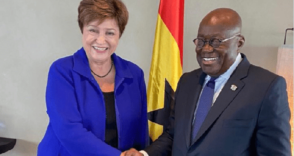 MD of IMF, Kristalina Georgieva [L] and former President Akufo-Addo