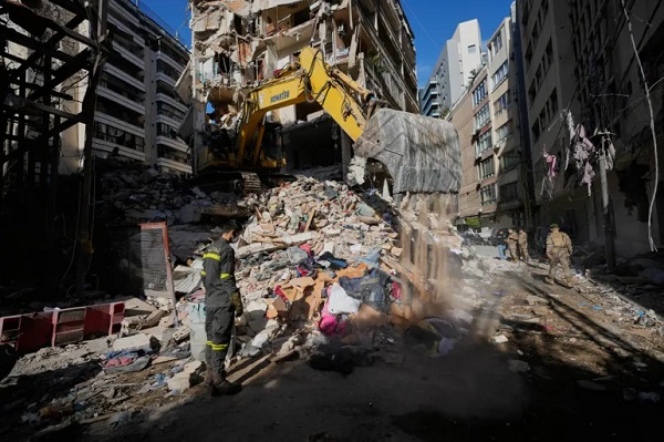 File photo of a Lebanon city hit by Israel