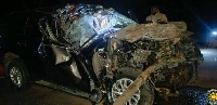A picture of the damaged vehicle