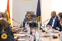 Second Deputy Governor of BoG, Matilda Asante-Asiedu addressing the delegation