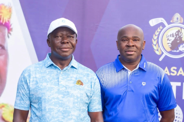 Otumfuo Osei Tutu II - Asantehene (left); Kwamina Asomaning - Chief Executive, Stanbic Bank Ghana