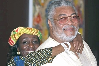 Former president of Ghana, late Jerry John Rawlings and Konadu Agyeman-Rawlings, former first Lady