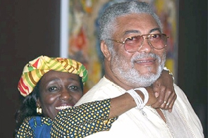 Former president of Ghana, late Jerry John Rawlings and Konadu Agyeman-Rawlings, former first Lady