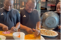 Hassan Ayariga cooked for his family on Father's Day