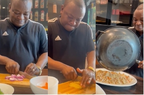 Hassan Ayariga cooked for his family on Father's Day