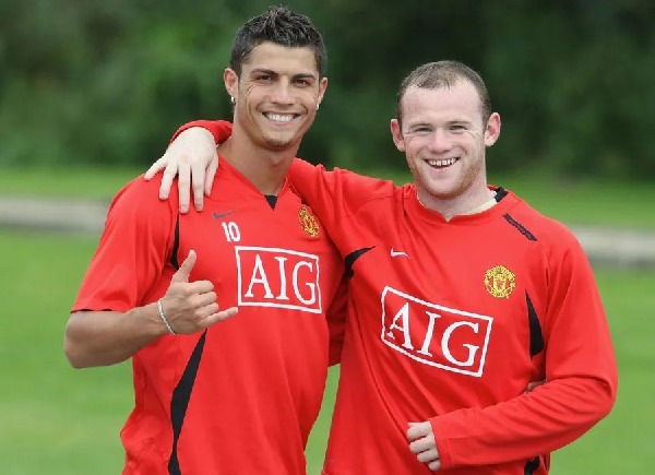 A photo of Wayne Rooney and Cristiano Ronaldo