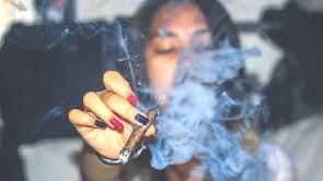 Woman smoking weed