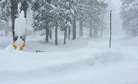 Snow falls on Tuesday in Truckee, California. Crews were looking for multiple backcountry skiers