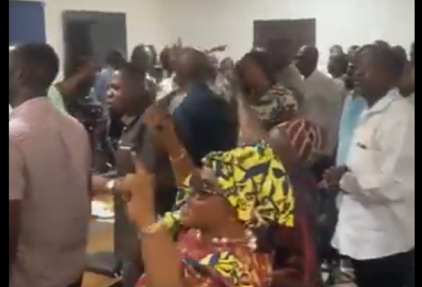 Some of the supporters singing and chanting for Bawumia