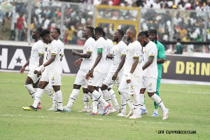 Blackstars after their defeat to Angola at the Baba Yara stadium