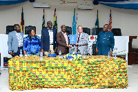 The leaderships of the various institutions at the MoU signing event