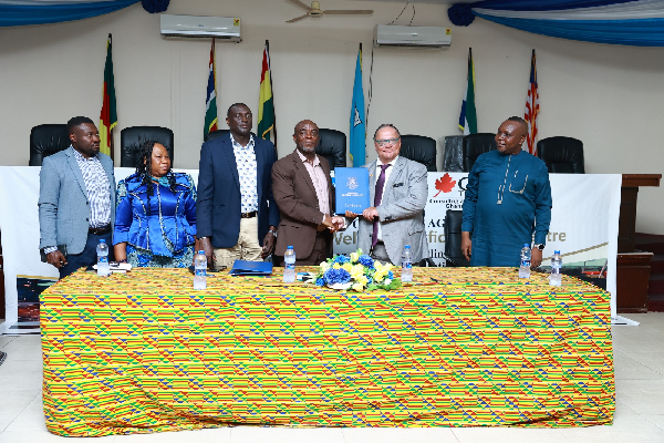 The leaderships of the various institutions at the MoU signing event