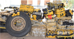 Some of marijuana was found concealed in lorry wheels