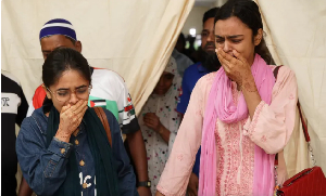 Victims' relatives break down at Rajbari hospital, a day after a passenger bus plunged into river