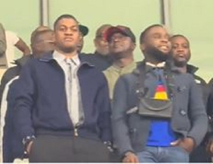 Sharaf Mahama (L) and Kofi Atta Mills (R) supported the Black Stars in London