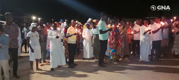 Photo of participants in the candlelight procession | Courtesy GNA