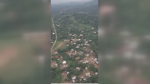An ariel view of the Gojiase community in the Eastern Region  of Ghana