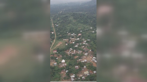 An ariel view of the Gojiase community in the Eastern Region  of Ghana
