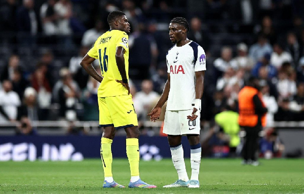Thomas Partey (in yellow jersey) had an interaction with Kudus after the game