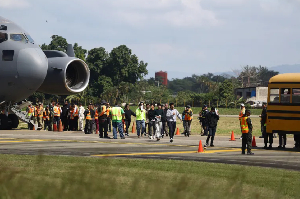 A file photo of deportees at an airport A file photo of deportees at an airport