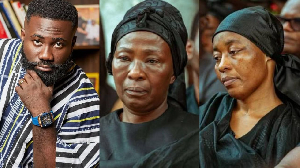 Okatakyie Afrifa-Mensah (L) criticizes Akosua Serwaa (M) and Odo Broni (R) over Lumba feud