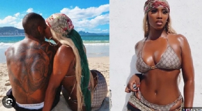 Tiwa Savage and mystery man captured at the beach