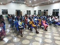 BECE candidates seated in the church auditorium