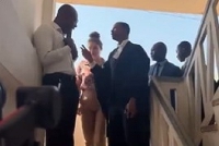 MP Francis-Xavier Sosu arguing with a supposed NIB officer during release of Shalimar Abbiusi