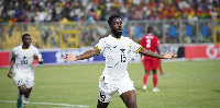 Iñaki Williams celebrating his goal against Madagascar