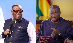 Archbishop Nicholas Duncan-Williams (L) and President John Dramani Mahama (R)