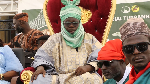 Chief of Kyebi Zongo in the Abuakwa South Municipality, Sarki Alhaji Sanusi Mohammed (M)