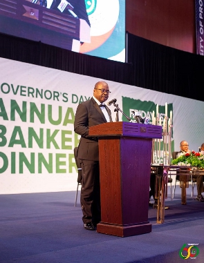 Dr. Ernest Addison, Governor of the Bank of Ghana delivering his address