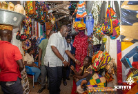 Sammi Awuku exchanging pleasantries with constituents