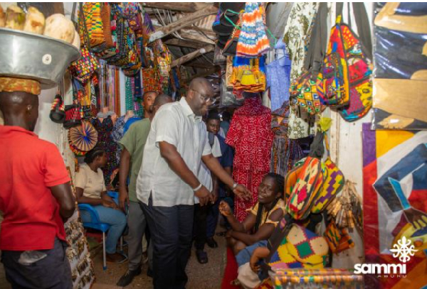 Sammi Awuku exchanging pleasantries with constituents