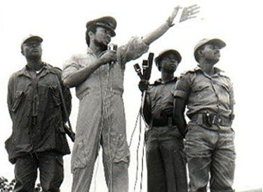 Rawlings with some military officers led a revolution to topple the Hilla Limann administration