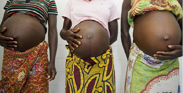 A photo of some pregnant adolescent girls