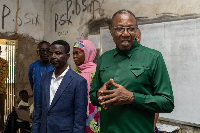 Dr Clement Apaak (in green) is the Deputy Education Minister